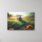 赤いケシ畑に一人の兵士 キャンバスプリント (正面)