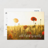 赤いケシ畑を深い悔やみや弔慰 ポストカード (正面/裏面)