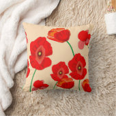 赤いケシ畑 クッション (ブランケット)