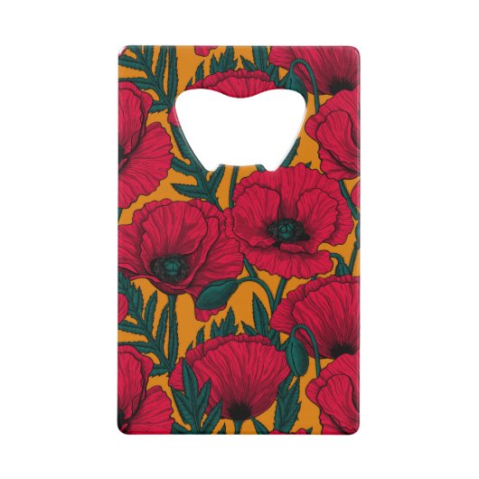 赤いケシ畑 クレジットカード栓抜き (正面)