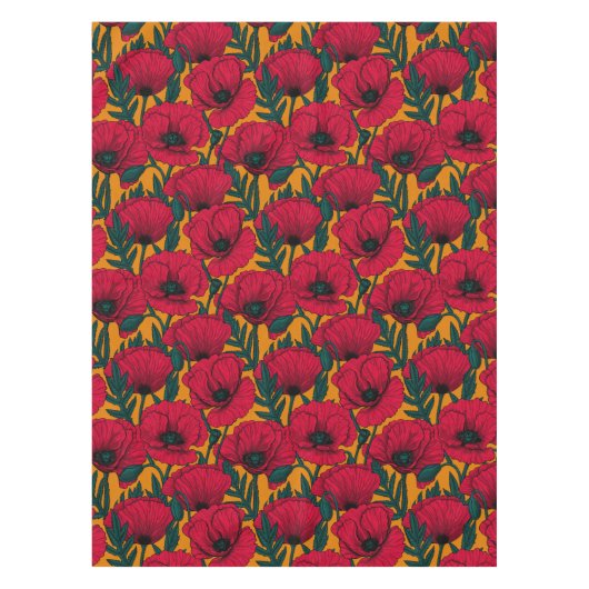 赤いケシ畑 テーブルクロス (正面)