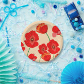 赤いケシ畑 ペーパープレート (パーティー)