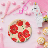 赤いケシ畑 ペーパープレート (パーティー)