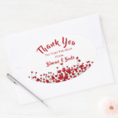 赤いケシ畑 楕円形シール (封筒)