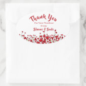 赤いケシ畑 楕円形シール (バッグ)