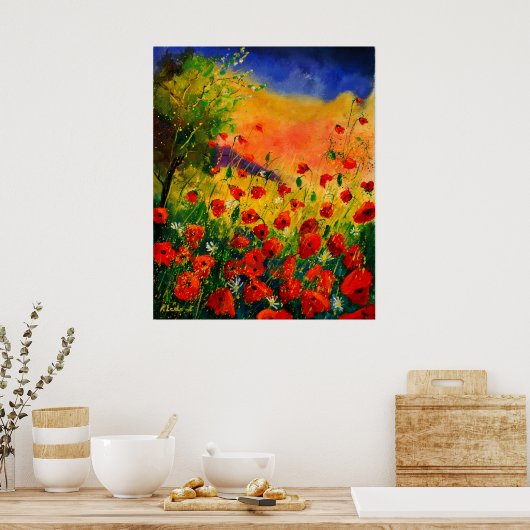 赤いケシ45 ポスター (キッチン)