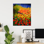 赤いケシ45 ポスター (ホームオフィス)