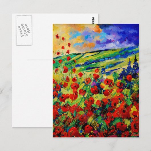 赤いケシ78 ポストカード (正面/裏面)