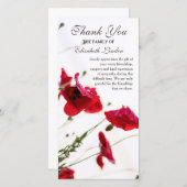 赤いケシ|の花の悔やみや弔慰は感謝していしています サンキューカード (正面/裏面)