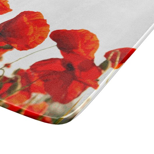 赤いケシ カッティングボード (角)