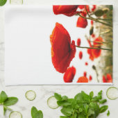 赤いケシ キッチンタオル (折り畳み)