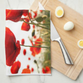 赤いケシ キッチンタオル (四つ折り)