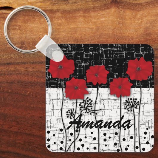 赤いケシ キーホルダー (正面)
