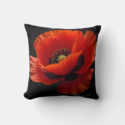 赤いケシ クッション (正面)