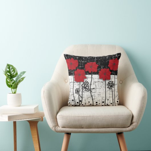 赤いケシ クッション (椅子)