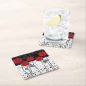 赤いケシ スクエアペーパーコースター (インサイチュ)