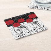 赤いケシ スクエアペーパーコースター (アングル)