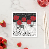 赤いケシ スタンダードカクテルナプキン (インサイチュ)