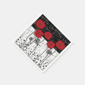 赤いケシ スタンダードカクテルナプキン (角)