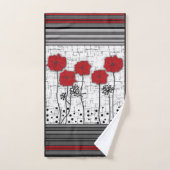 赤いケシ バスタオルセット (ハンドタオル)