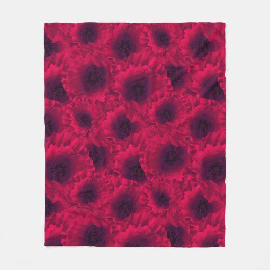 赤いケシ フリースブランケット (正面)