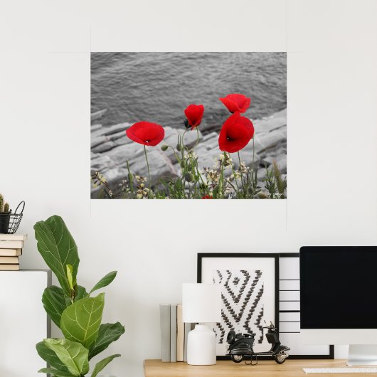 赤いケシ ポスター (ホームオフィス)
