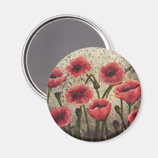 赤いケシ マグネット (正面/裏面)
