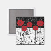 赤いケシ マグネット (正面/裏面)