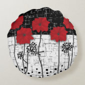 赤いケシ ラウンドクッション (裏面)