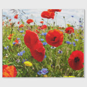 赤いケシ ラッピングペーパー (フラット)