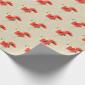 赤いケシ ラッピングペーパー (角)