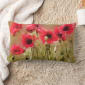 赤いケシ ランバークッション (ブランケット)