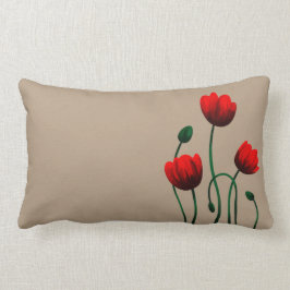 赤いケシ ランバークッション