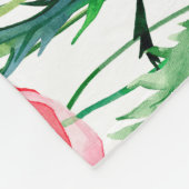 赤いケシ：水彩フローライラストレーション フリースブランケット (角)