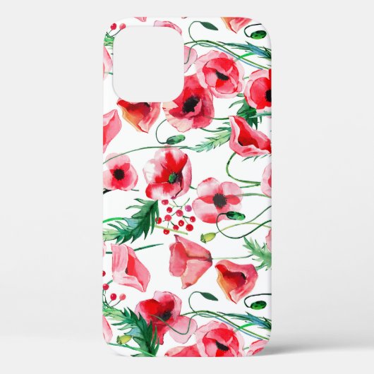 赤いケシ:水彩フローライラストレーション Case-Mate iPhoneケース (裏面)