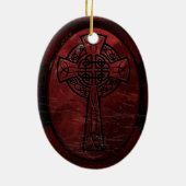 赤いケルト十字 セラミックオーナメント (裏面)