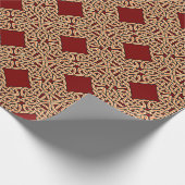赤いケルト族の結び糸細工の包装紙 ラッピングペーパー (角)