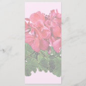 赤いゲラニウムと芽結婚のメニュー メニュー (裏面)