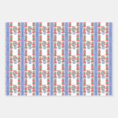 赤いゲラニウムのチノワセリーヴァース ラッピングペーパーシート (正面3)