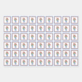 赤いゲラニウムのチノワセリーヴァース ラッピングペーパーシート (正面2)