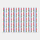 赤いゲラニウムのチノワセリーヴァース ラッピングペーパーシート (正面)