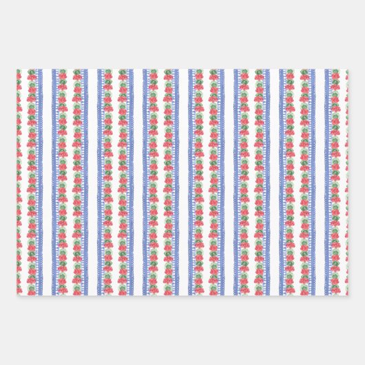 赤いゲラニウムのチノワセリーヴァース ラッピングペーパーシート (正面)