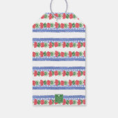 赤いゲラニウムの陳腐な花瓶パーソナライズされた ギフトタグ (裏面)