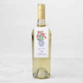 赤いゲラニウムの陳腐な花瓶パーソナライズされた ボトルネックタグ (ボトル)