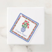 赤いゲラニウムの陶器の花瓶 フェイバータグ (インサイチュ)