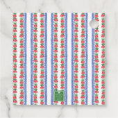 赤いゲラニウムの陶器の花瓶 フェイバータグ (裏面)