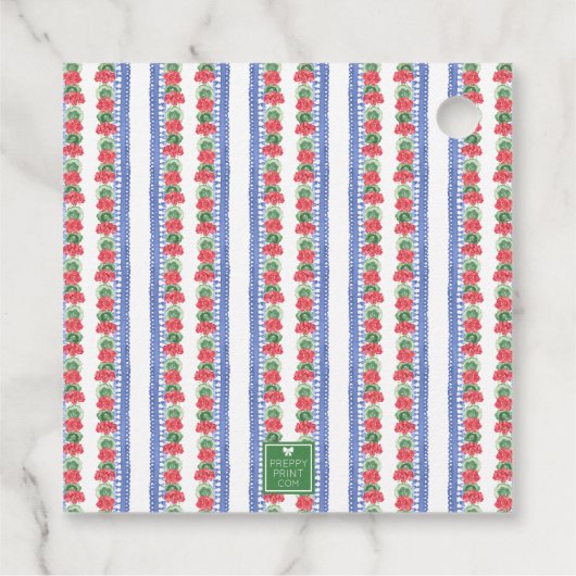 赤いゲラニウムの陶器の花瓶 フェイバータグ (裏面)