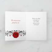 赤いゲルバダイジーの花束　結婚式　感謝 サンキューカード (内部)