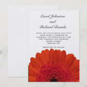 赤いゲルバー・デイジーの結婚式招待状 招待状 (正面/裏面)