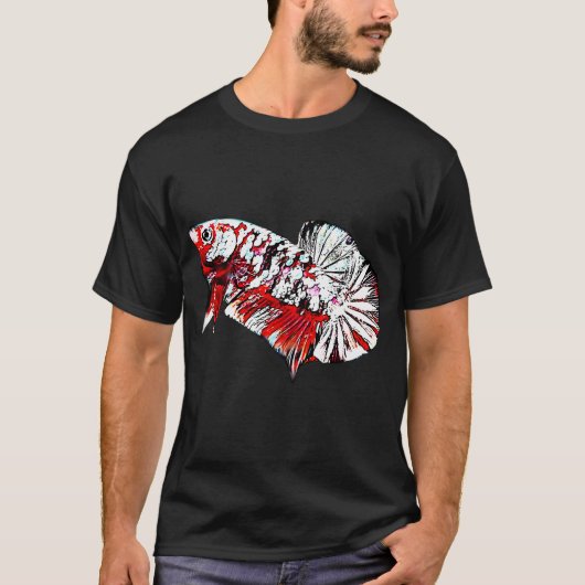 赤いコイの銅色のベタ Tシャツ (正面)